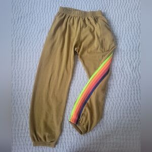 Aviator nation ocre sweats sweatpants rainbow size L